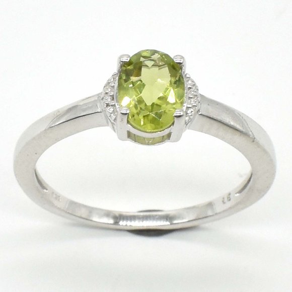Jewelry - 925 Sterling Silver Peridot Ring, Size 7.25